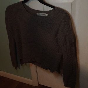 Brown Knit Fuzzy Sweater